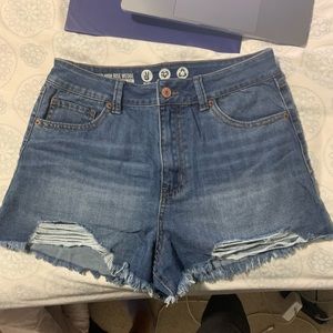 super high rise jean shorts